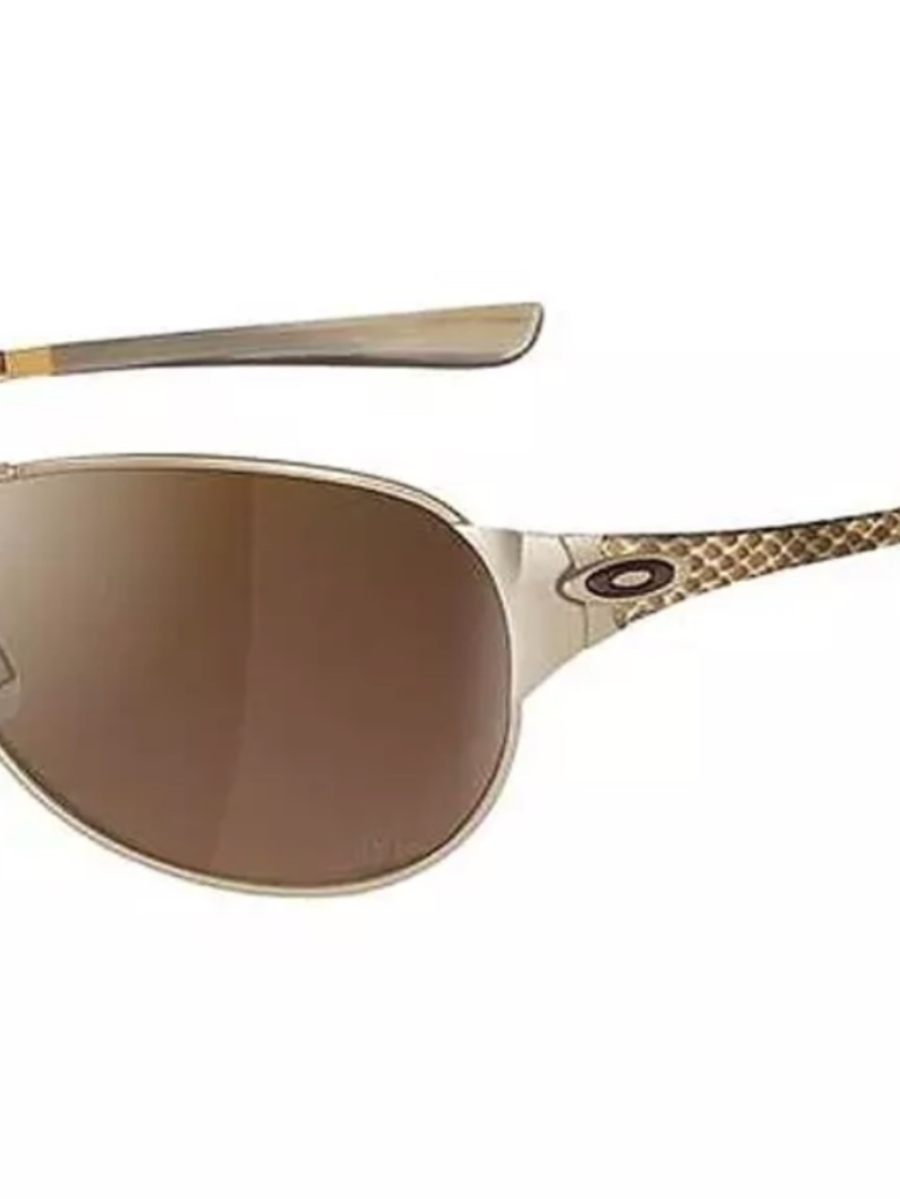 RARE - Oakley Polished Gold and Snakeskin Metal Frame Aviator w/Case & Bag
